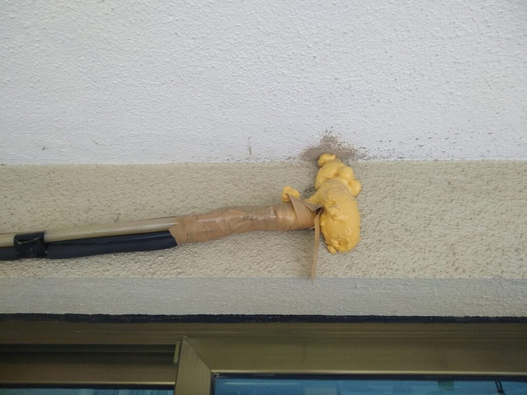 core cut hole sealed with supex pu foam